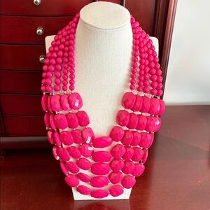 Faceted Acrylic Layered Statement Necklace